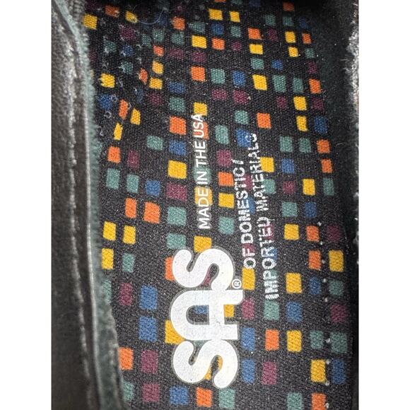 SAS Nora Black 10 M Lizard Print Embossed Leather Slip On Loafers - Picture 7 of 10